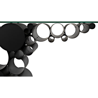 Paradox Console by Noir in black metal. Made from metal in a modern style.