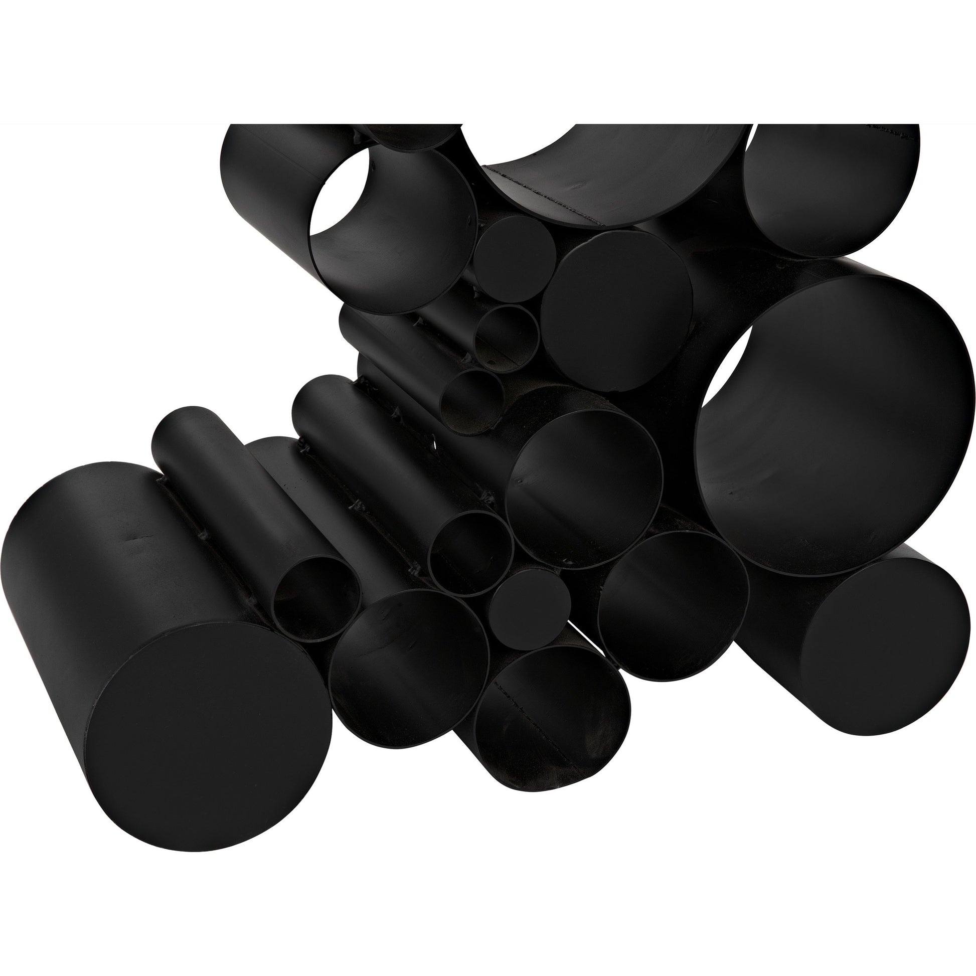 Paradox Console by Noir in black metal. Made from metal in a modern style.