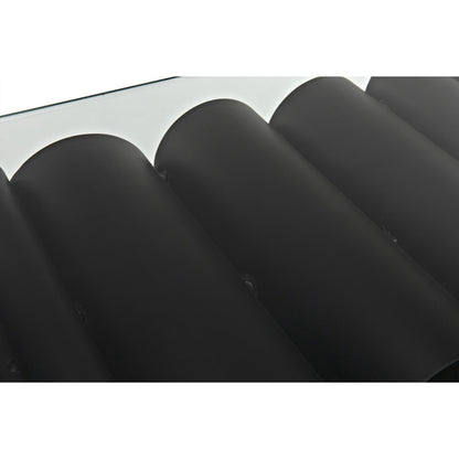 Paradox Console by Noir in black metal. Made from metal in a modern style.