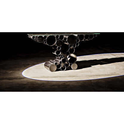 Paradox Console by Noir in black metal. Made from metal in a modern style.