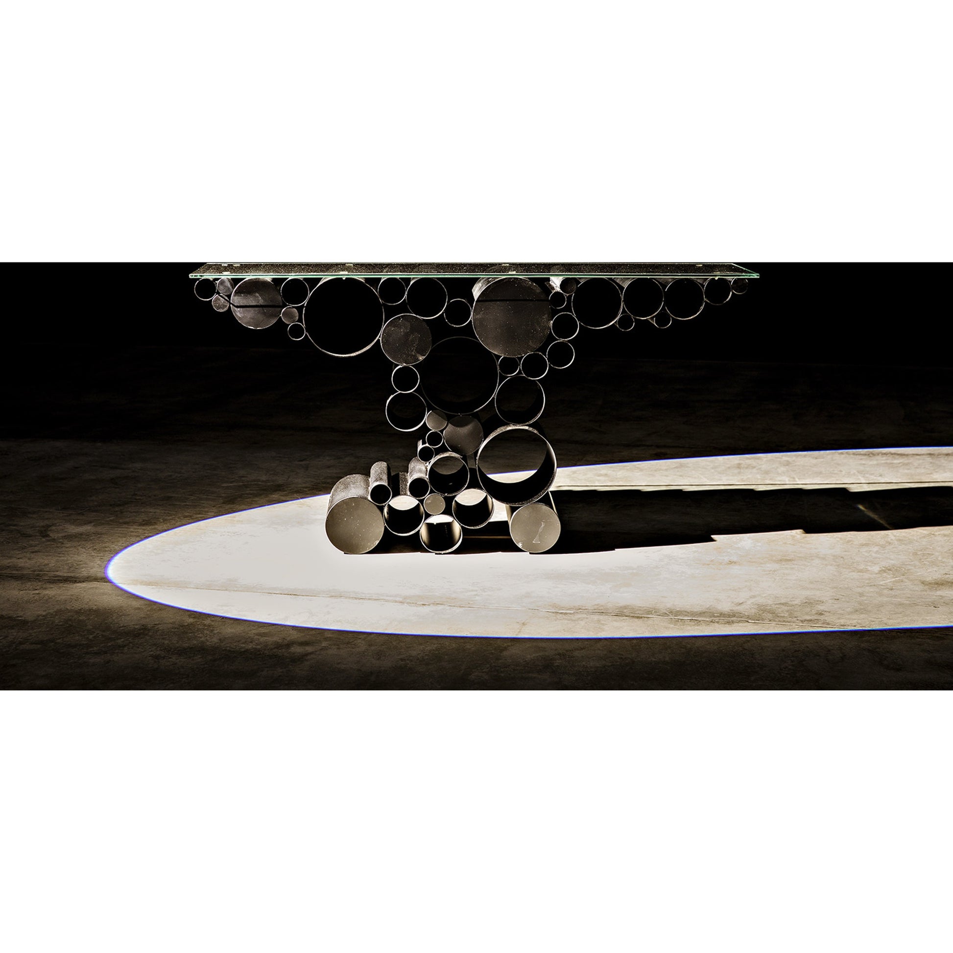Paradox Console by Noir in black metal. Made from metal in a modern style.