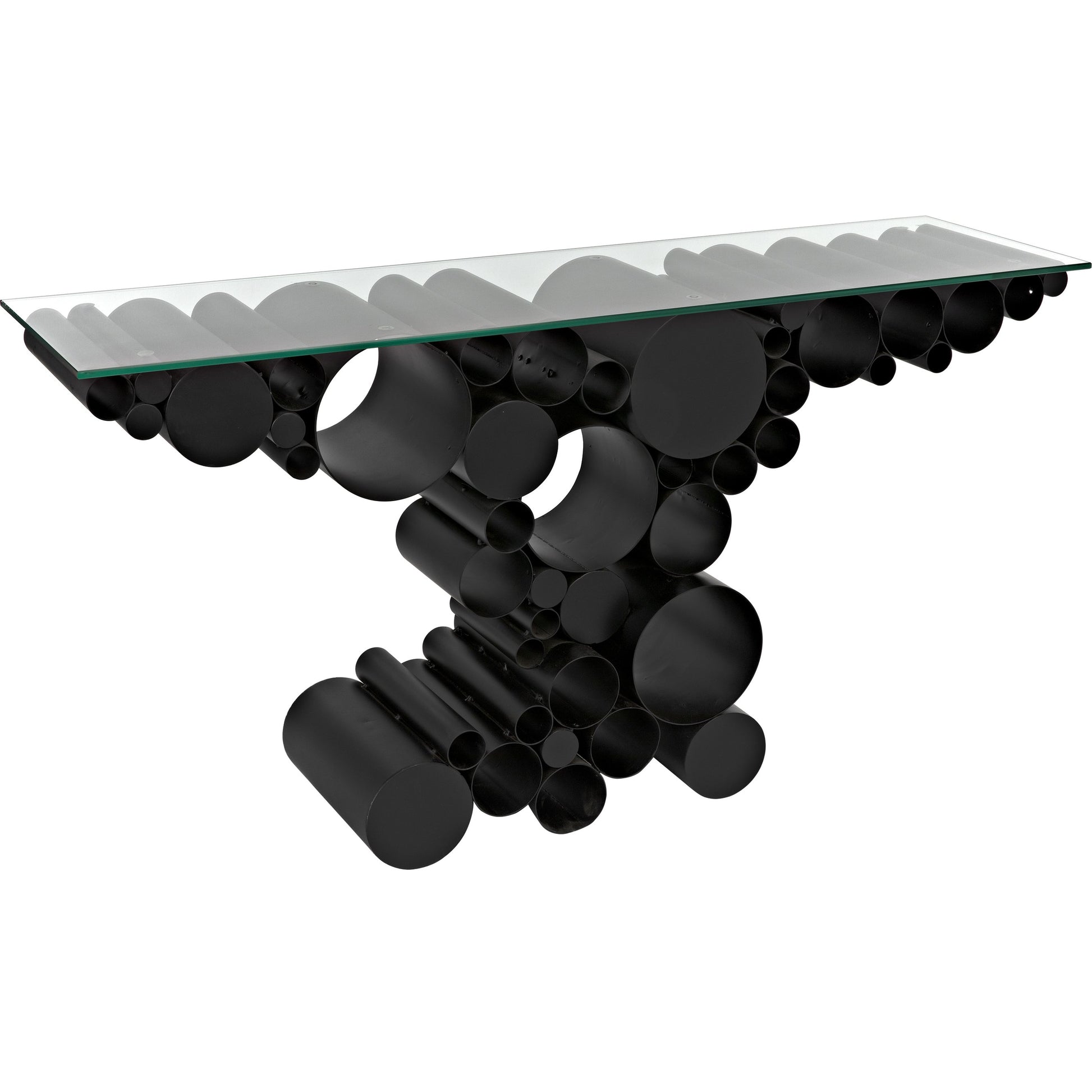 Paradox Console by Noir in black metal. Made from metal in a modern style.