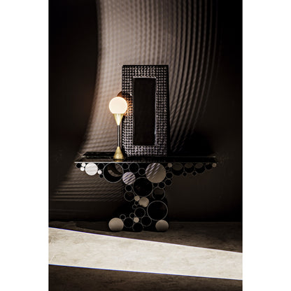 Paradox Console by Noir in black metal. Made from metal in a modern style.