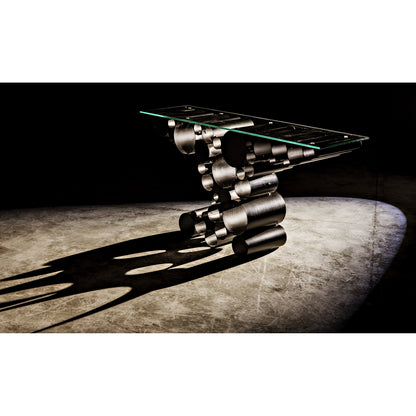 Paradox Console by Noir in black metal. Made from metal in a modern style.