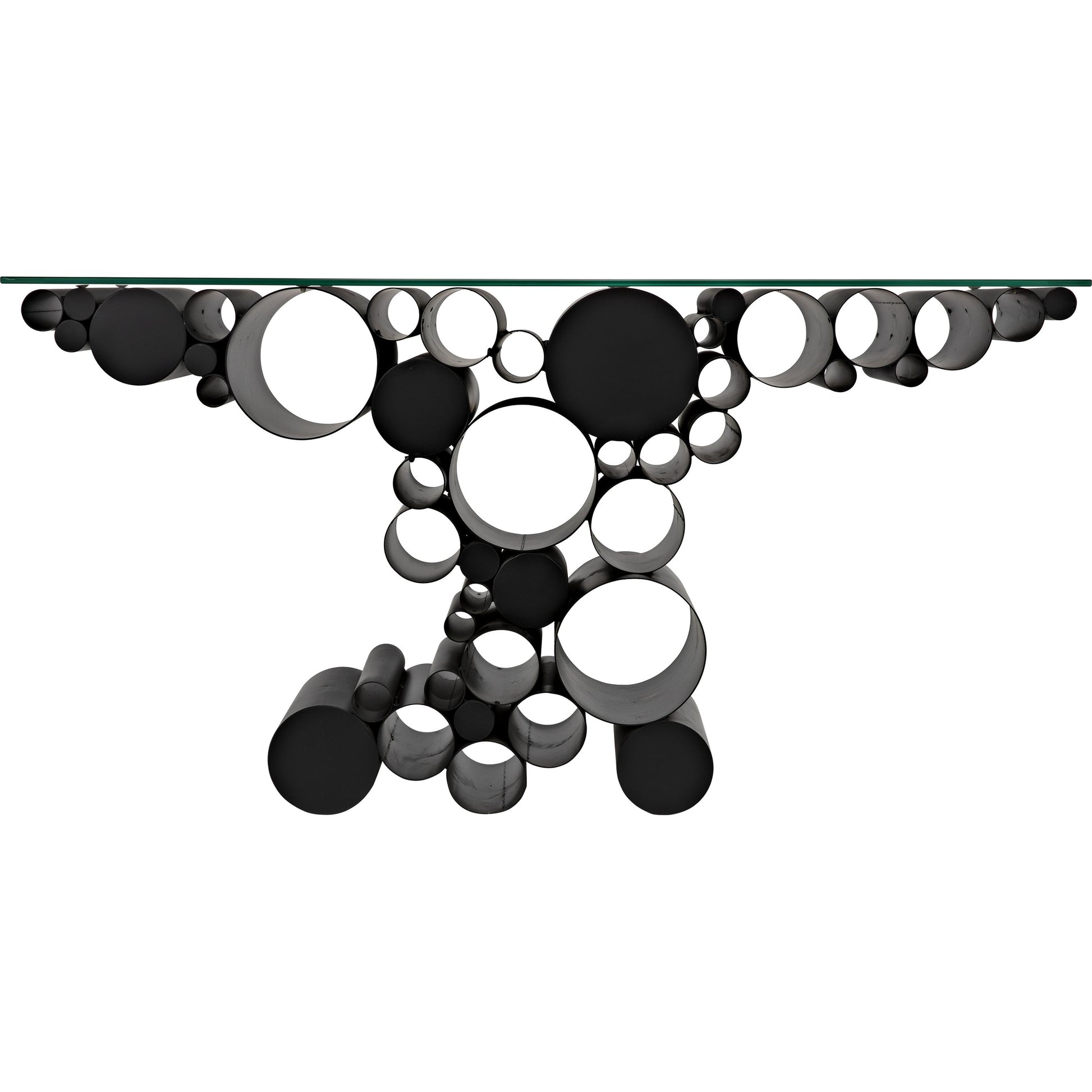 Paradox Console by Noir in black metal. Made from metal in a modern style.
