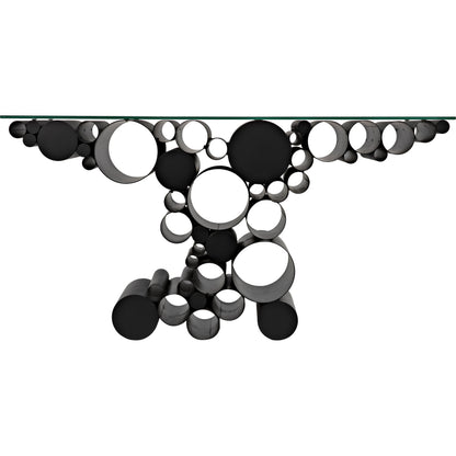 Paradox Console by Noir in black metal. Made from metal in a modern style.