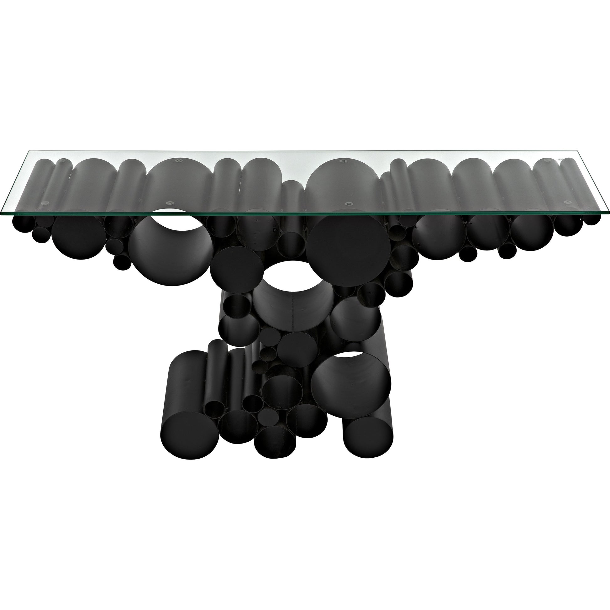 Paradox Console by Noir in black metal. Made from metal in a modern style.