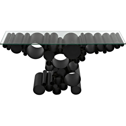 Paradox Console by Noir in black metal. Made from metal in a modern style.
