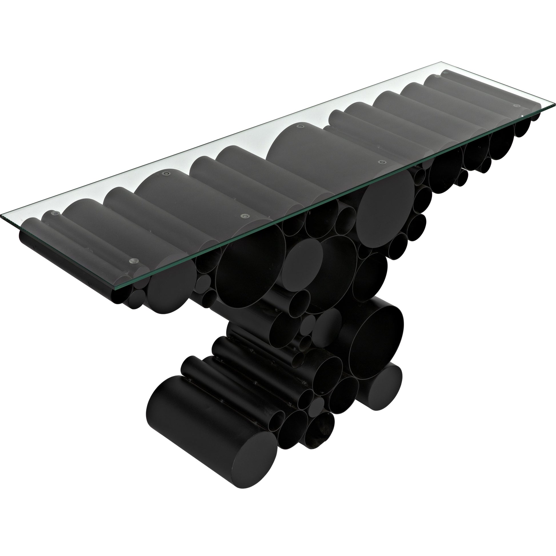 Paradox Console by Noir in black metal. Made from metal in a modern style.