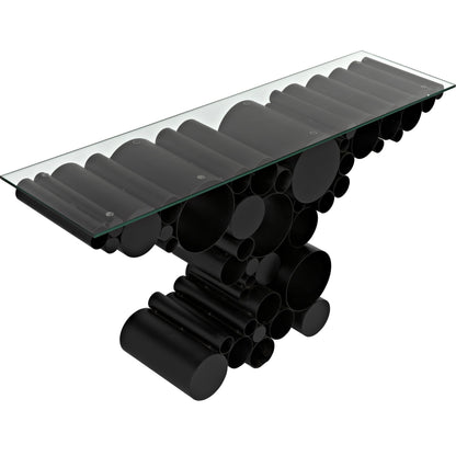 Paradox Console by Noir in black metal. Made from metal in a modern style.