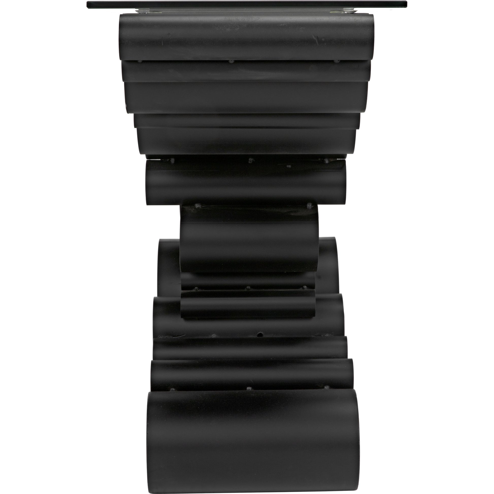 Paradox Console by Noir in black metal. Made from metal in a modern style.