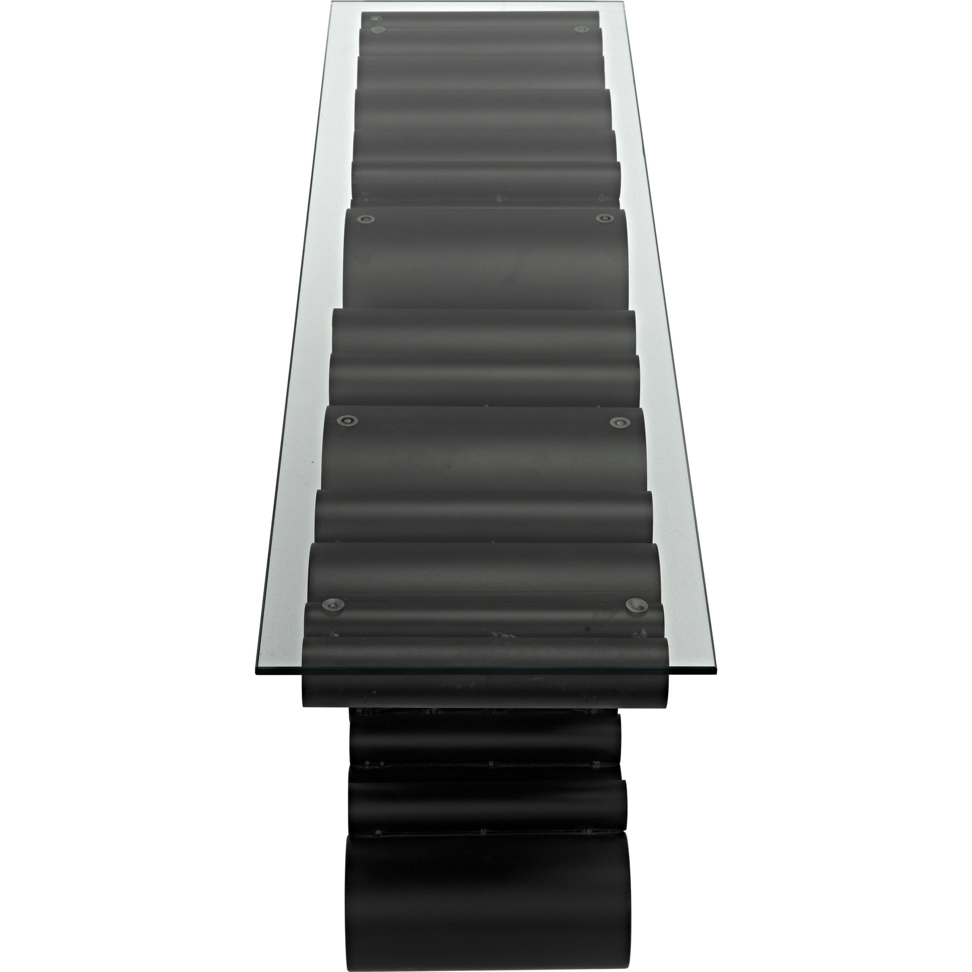 Paradox Console by Noir in black metal. Made from metal in a modern style.