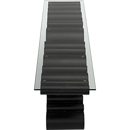 Paradox Console by Noir in black metal. Made from metal in a modern style.
