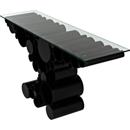 Paradox Console by Noir in black metal. Made from metal in a modern style.