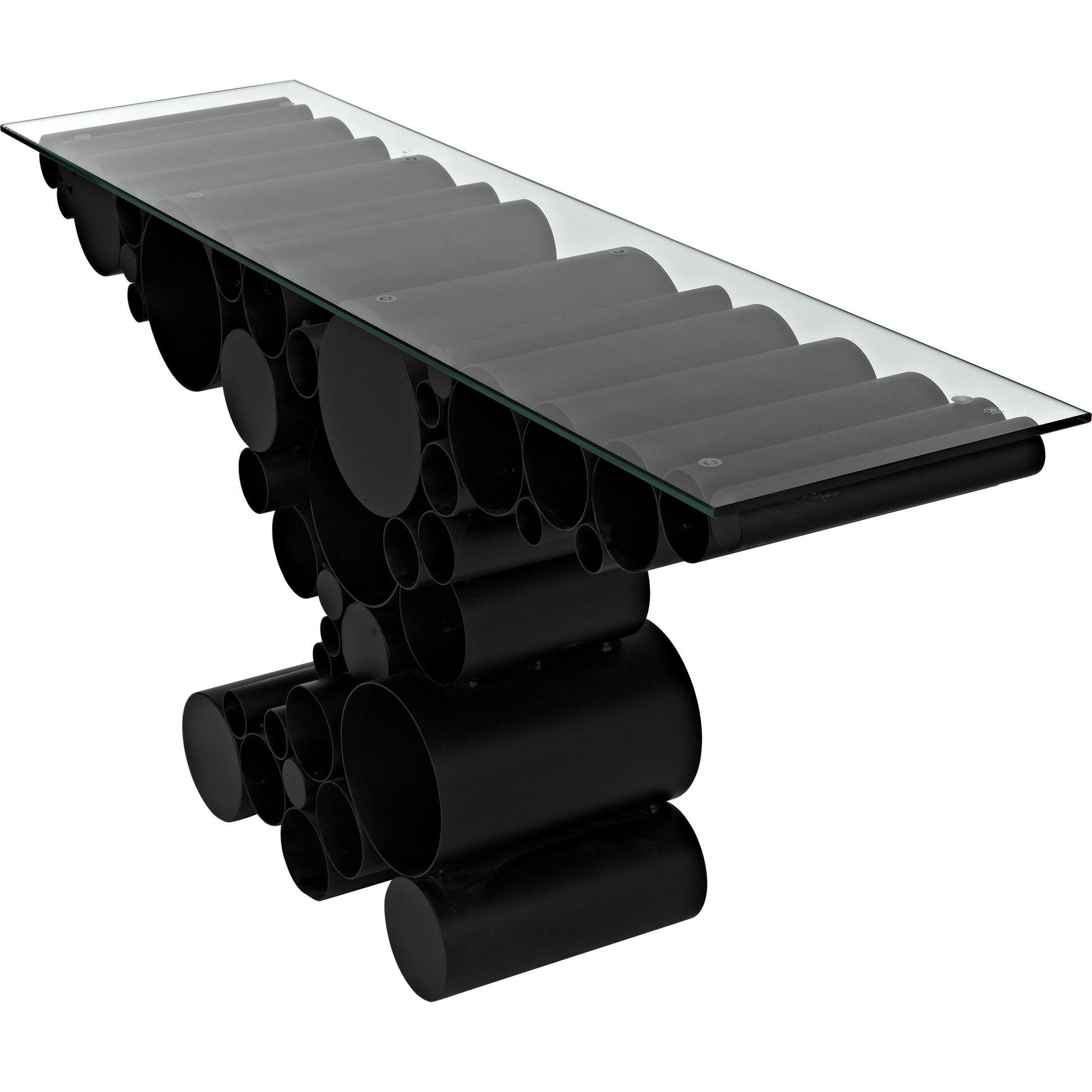 Paradox Console by Noir in black metal. Made from metal in a modern style.