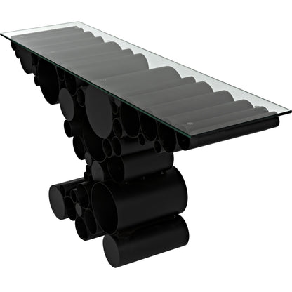 Paradox Console by Noir in black metal. Made from metal in a modern style.