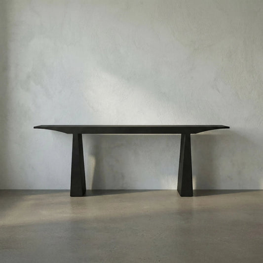 Truss Console by Noir in matte black. Made from industrial steel in a transitional style.