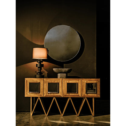 Jean-Michel Sideboard by Noir in dark walnut. Made from walnut and mirror in a modern style.