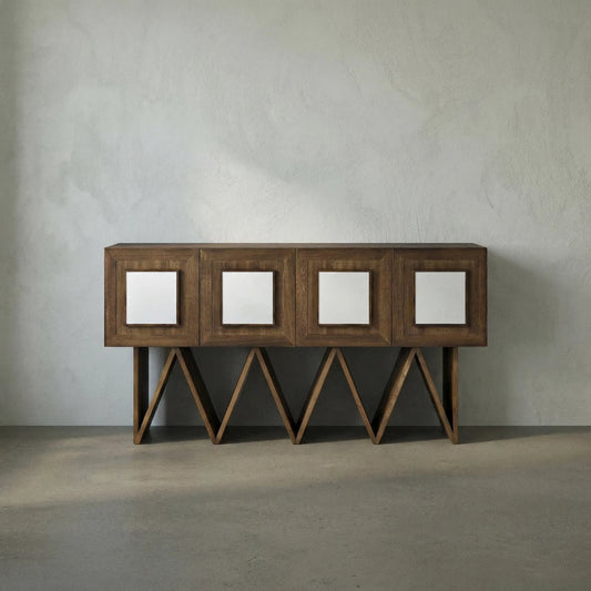 Jean-Michel Sideboard by Noir in dark walnut. Made from walnut and mirror in a modern style.