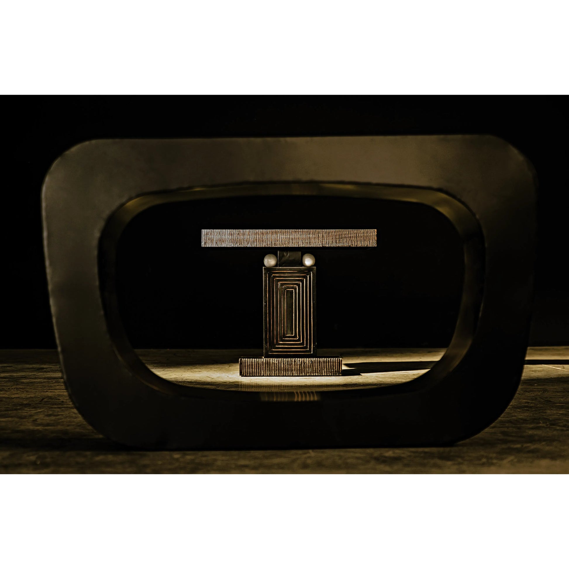 Ponte Console by Noir in matte black. Made from industrial steel in a modern style.