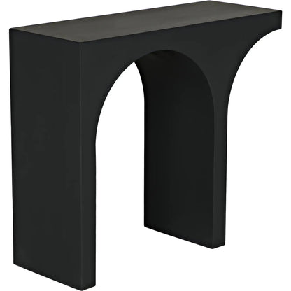 Maximus Console Table by Noir in matte black. Made from industrial steel in a modern style.