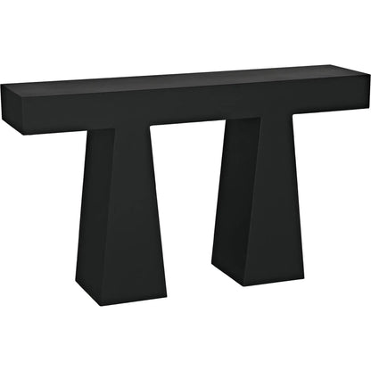 Wendell Console by Noir in matte black. Made from industrial steel in a modern style.