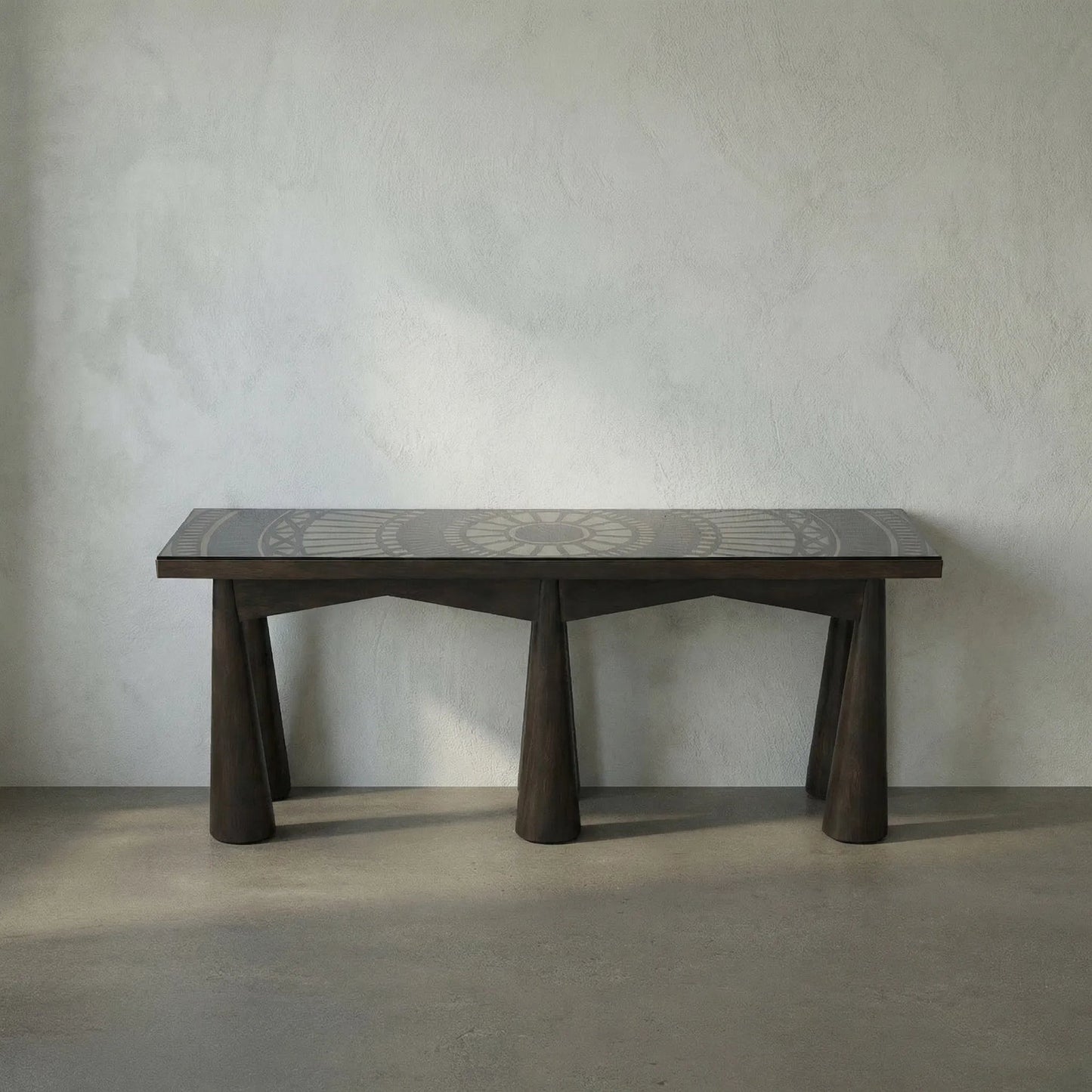 013 SI-1957043 | Lifestyle | Tutankhamun Console by Noir in ebony walnut. Made from walnut and glass in a modern style.