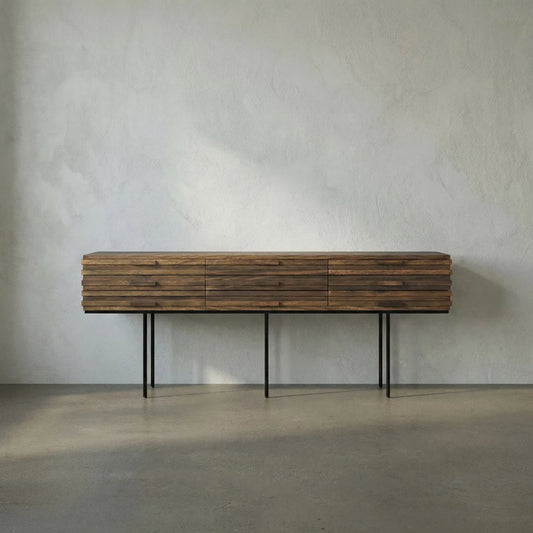 Zodiac Sideboard by Noir in dark walnut. Made from walnut in a modern style.