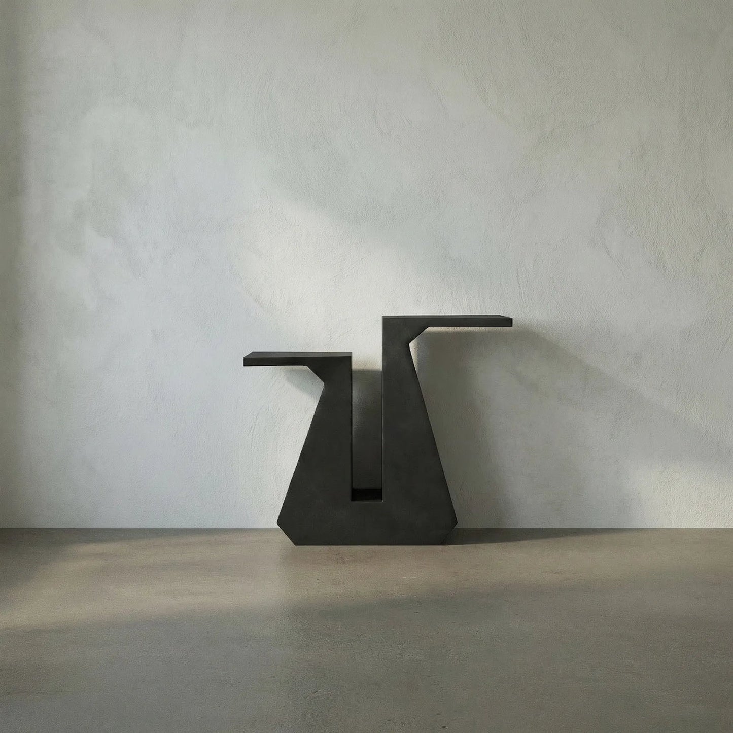 013 SI-1975463 | Lifestyle | Gaston Console Table by Noir in matte black. Made from industrial steel in a modern style.