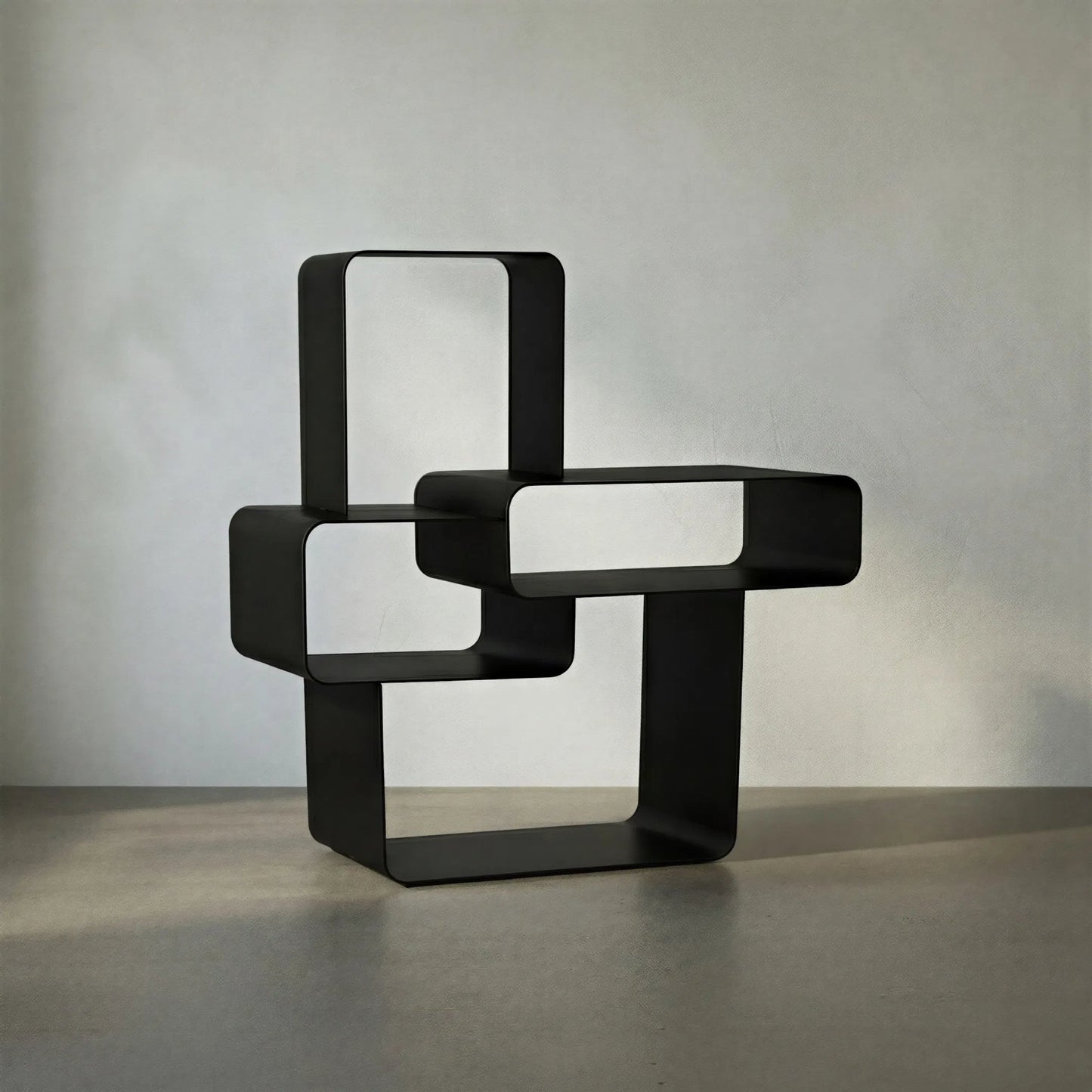 009 SI-2018542 | Lifestyle | Latisia Shelf by Noir in matte black. Made from industrial steel in a modern style.