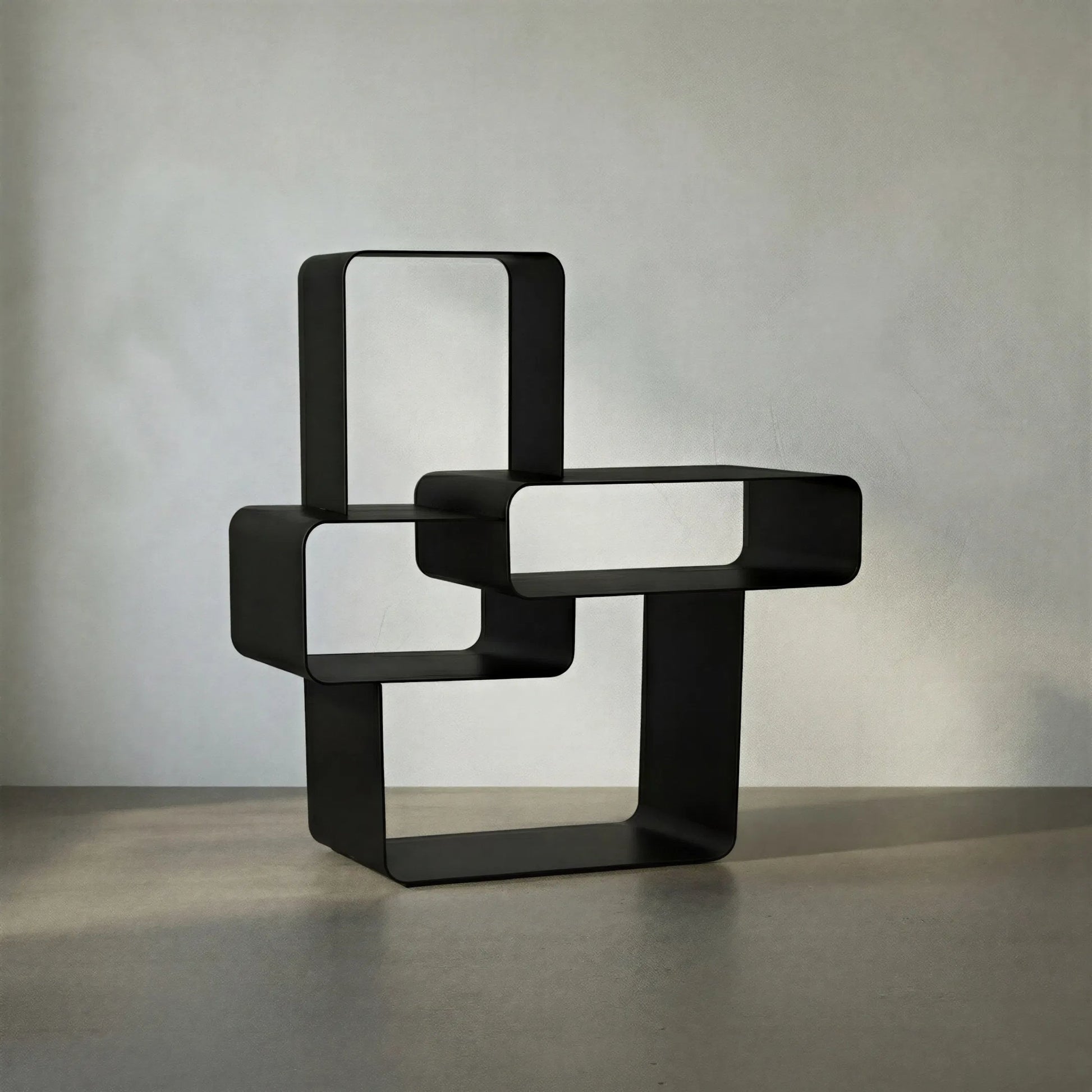 Latisia Shelf by Noir in matte black. Made from industrial steel in a modern style.