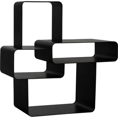 Latisia Shelf by Noir in matte black. Made from industrial steel in a modern style.