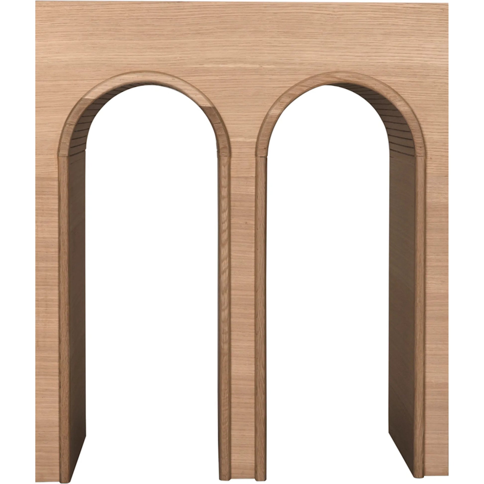 Enzo Console by Noir in natural, clear coat flat. Made from white oak in a modern style.
