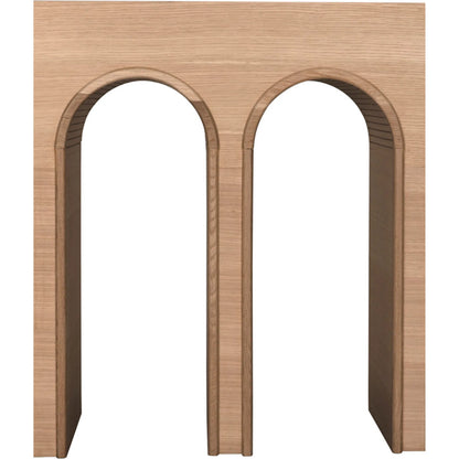Enzo Console by Noir in natural, clear coat flat. Made from white oak in a modern style.