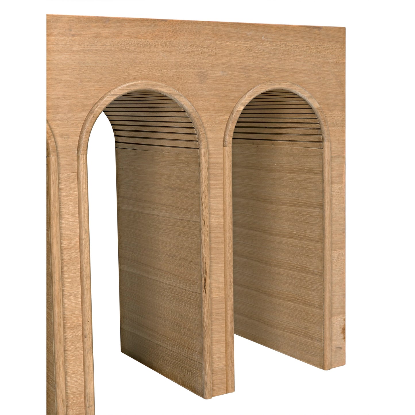 004 SI-2130199 | Closeup | Enzo Console by Noir in natural, clear coat flat. Made from white oak in a modern style.