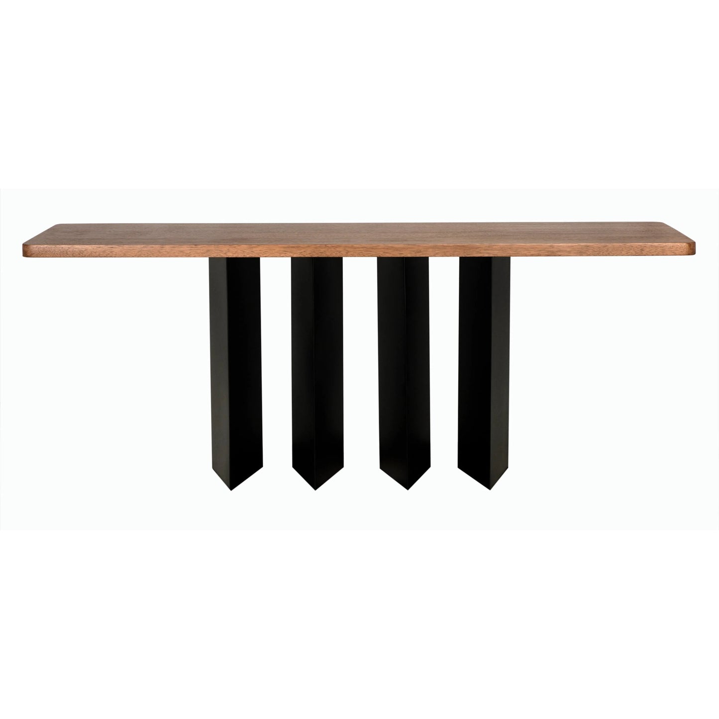 003 SI-2189436 | Unknown | Delta Console with Metal Base by Noir in dark walnut. Made from walnut and industrial steel in a modern style.