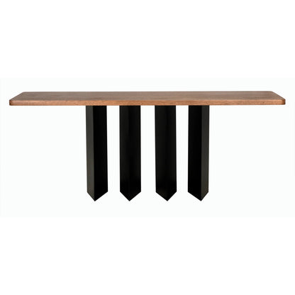Delta Console with Metal Base by Noir in dark walnut. Made from walnut and industrial steel in a modern style.