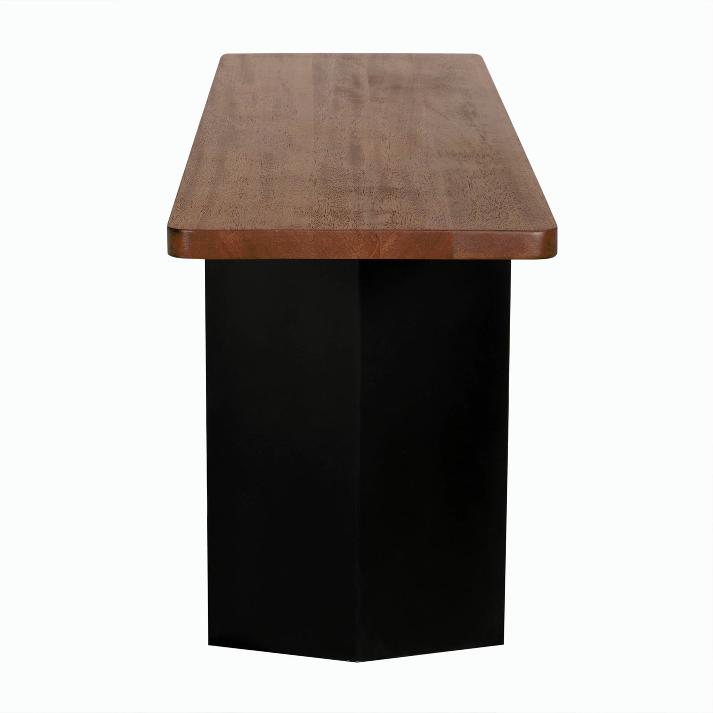 004 SI-2189436 | Unknown | Delta Console with Metal Base by Noir in dark walnut. Made from walnut and industrial steel in a modern style.