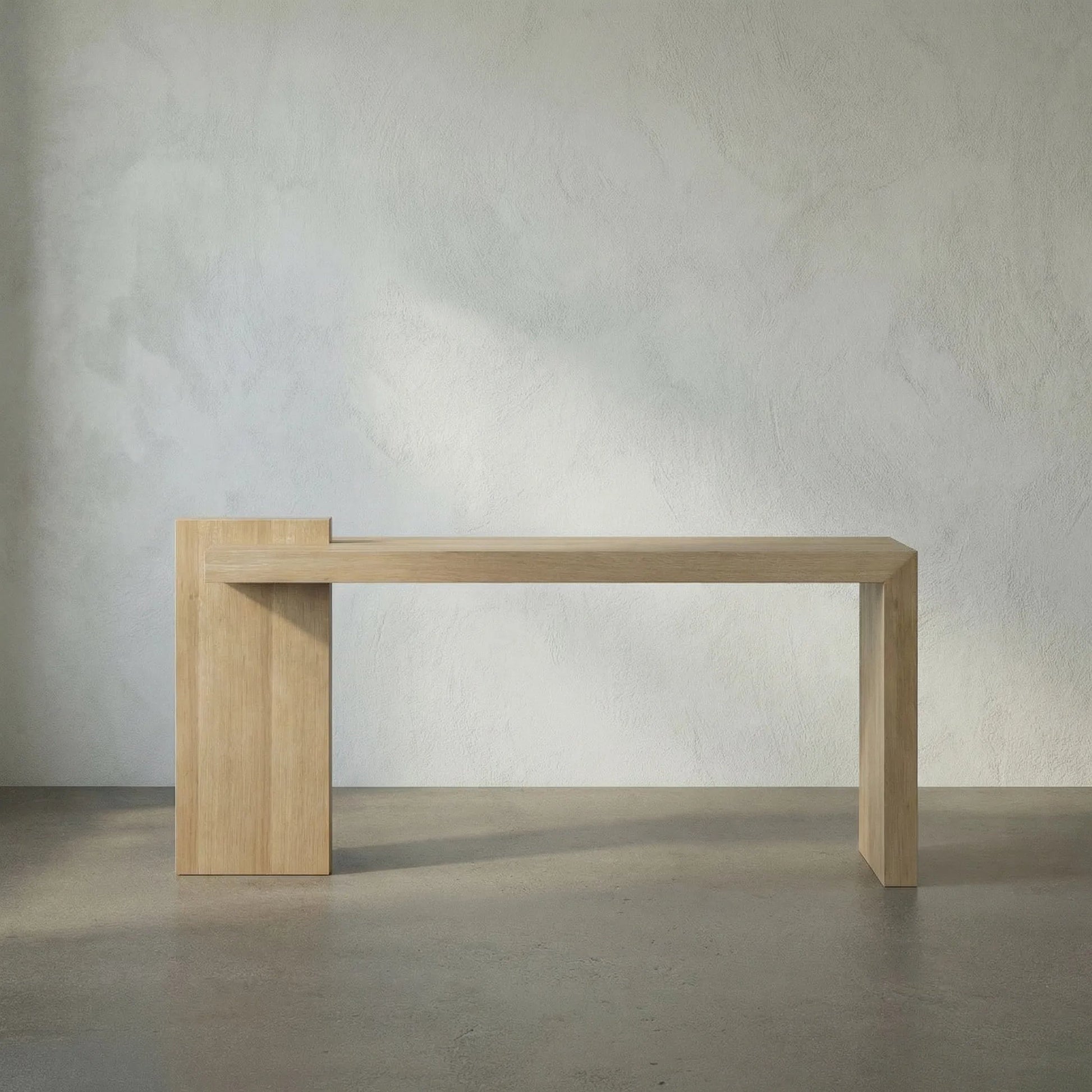 Atlanta Console by Noir in natural. Made from white oak in a modern style.
