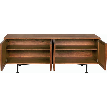 Lionell Sideboard by Noir in dark walnut. Made from walnut, veneer and industrial steel in a modern style.