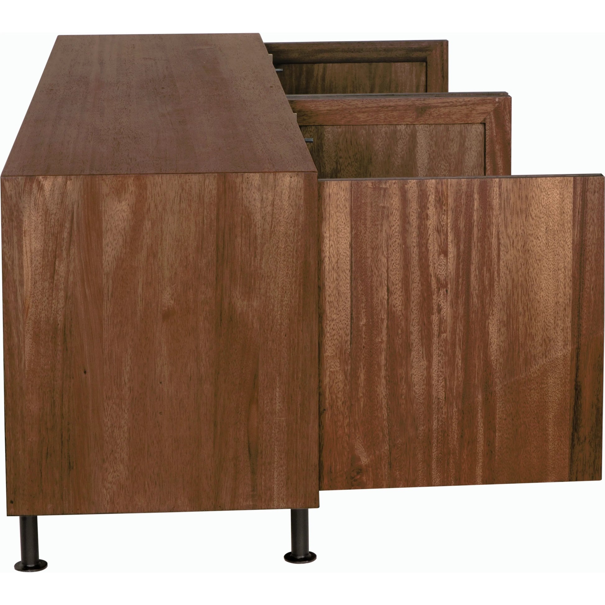 Lionell Sideboard by Noir in dark walnut. Made from walnut, veneer and industrial steel in a modern style.