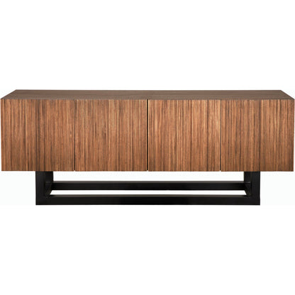 Thomson Sideboard by Noir in dark walnut with matte black. Made from walnut, veneer and industrial steel in a modern style.