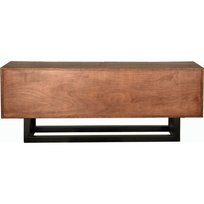 Thomson Sideboard by Noir in dark walnut with matte black. Made from walnut, veneer and industrial steel in a modern style.