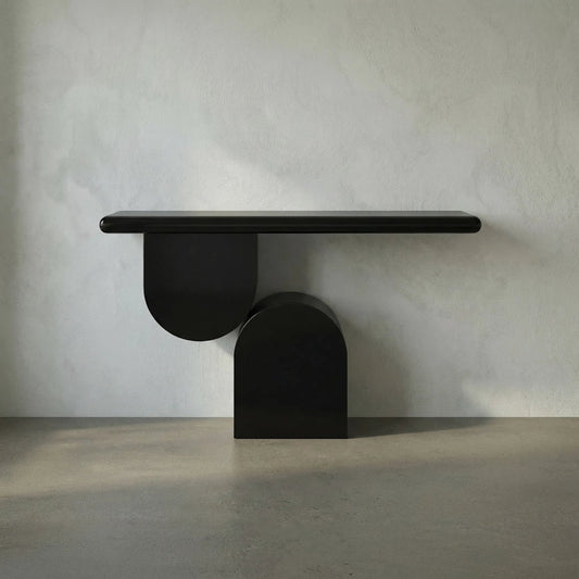 Fraser Console by Noir in matte black. Made from industrial steel in a modern style.