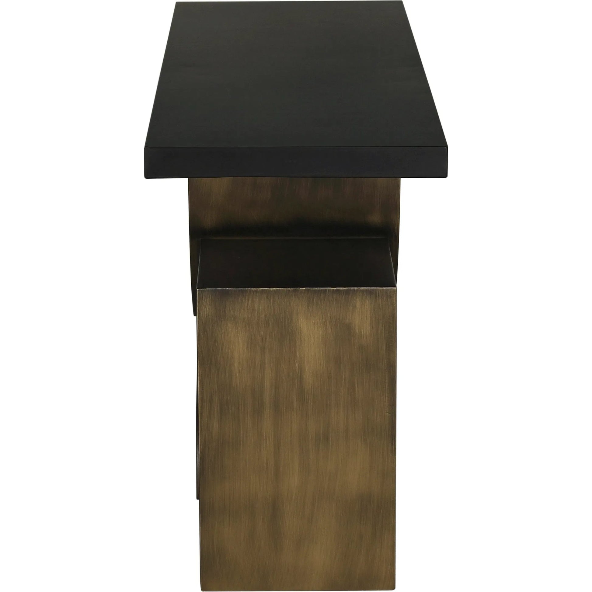 Couture Console by Noir in matte black. Made from industrial steel in a modern style.
