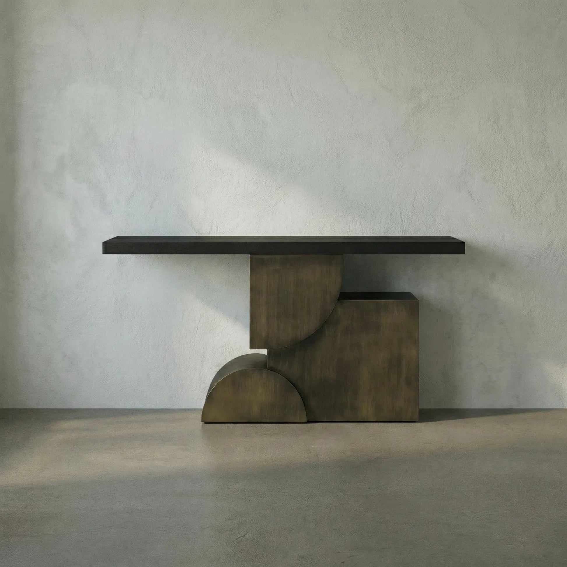 Couture Console by Noir in matte black. Made from industrial steel in a modern style.