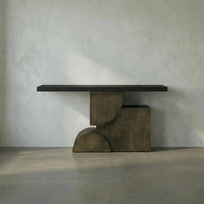 Couture Console by Noir in matte black. Made from industrial steel in a modern style.