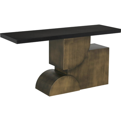 Couture Console by Noir in matte black. Made from industrial steel in a modern style.