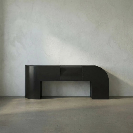 Crafter Console by Noir in matte black. Made from industrial steel in a modern style.