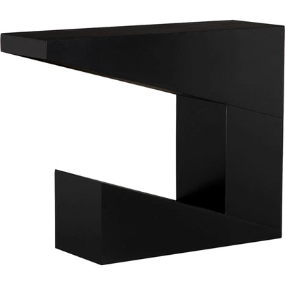 Devo Console by Noir in matte black. Made from industrial steel in a unique style.